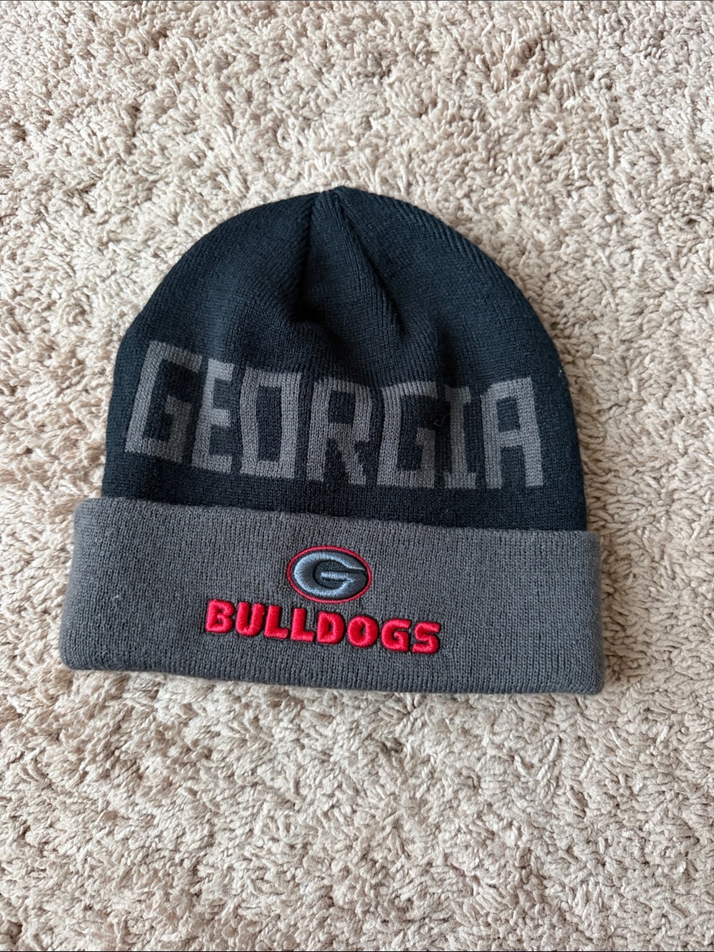 Georgia Bulldogs Black and Gray Knit Beanie